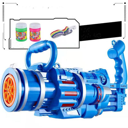 Gatling Bubble Gun Machine Children'S Automatic Electric Bubble Machine Porous Light Music