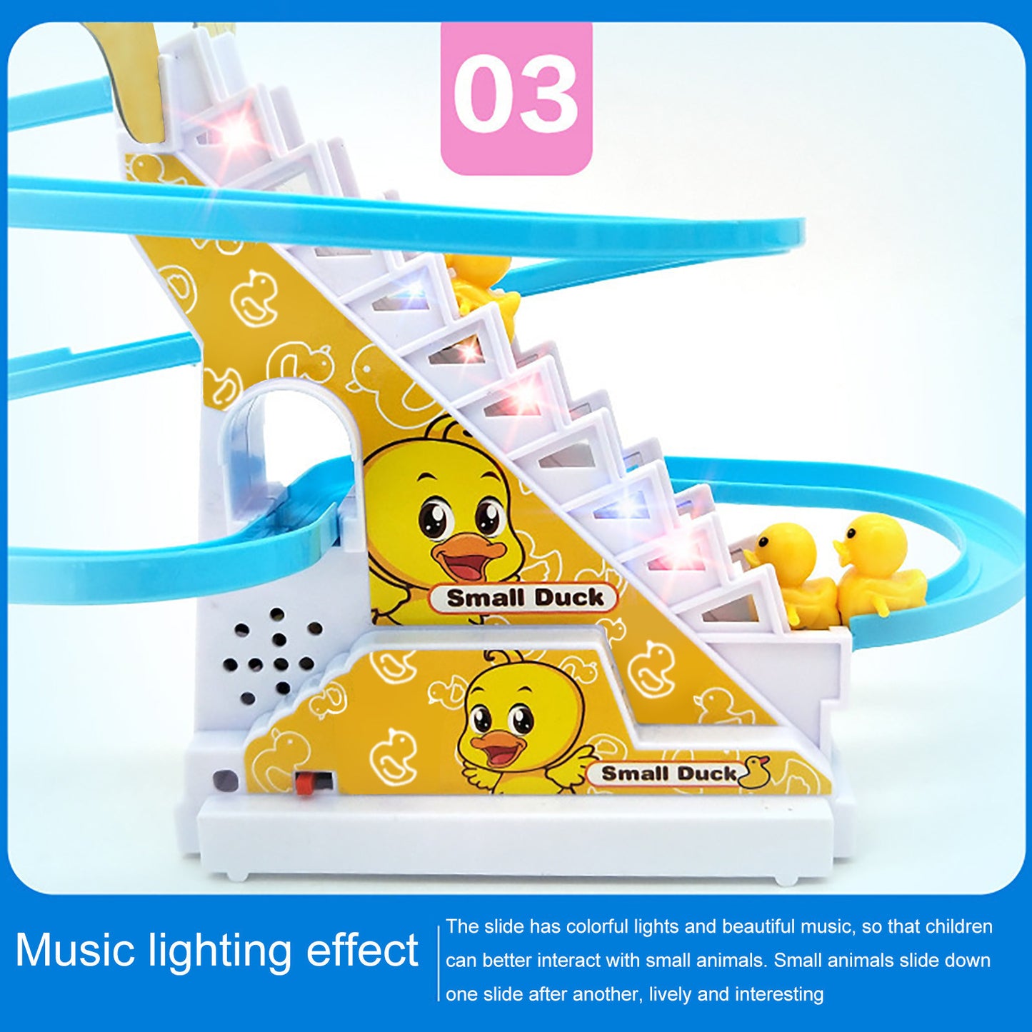 Little Duck Climbing Stairs Toy  Little Penguin Automatic Ladder Light