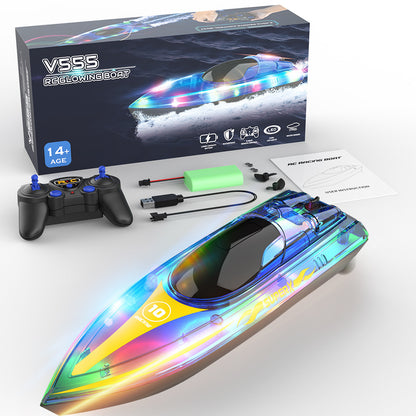 Luminous Remote-control Ship High-speed Speedboat LED Glare Remote Children Ship Model