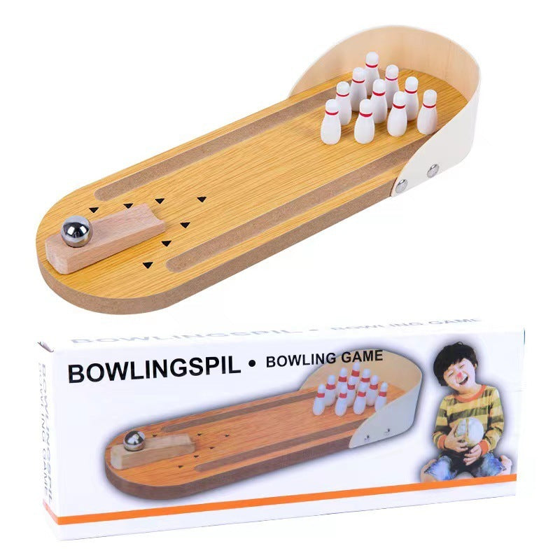 Table Top Mini Bowling Game Set-Tabletop Wooden Board Mini Arcade Desktop Tiny Bowling Shooting Alley Office Desk Stress Relief Gadgets Small Finger Toys Gag Gifts For MenWomen Kids Teens Boys