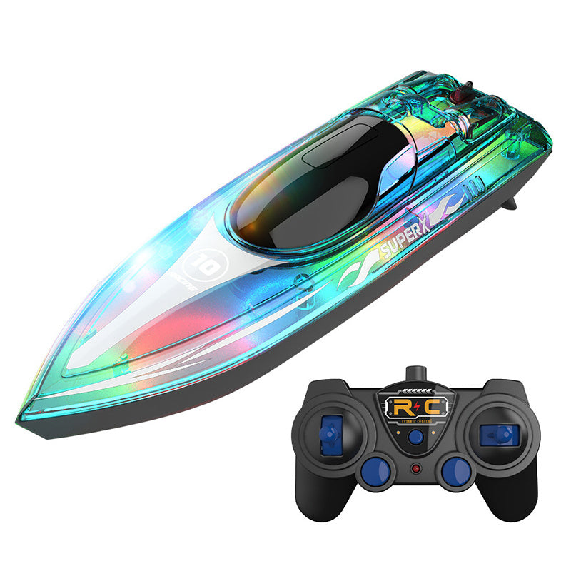 Luminous Remote-control Ship High-speed Speedboat LED Glare Remote Children Ship Model