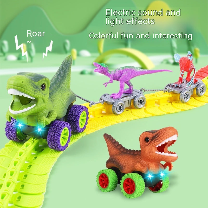 Children's Roller Coaster Dinosaur Track Electric Plastic Toy