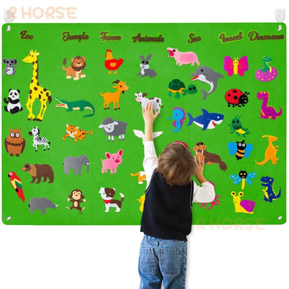 Felt Board Stories Set Montessori Ocean Farm Insect Animal Family Interactive Preschool Early Learning Toddlers Toys for Child