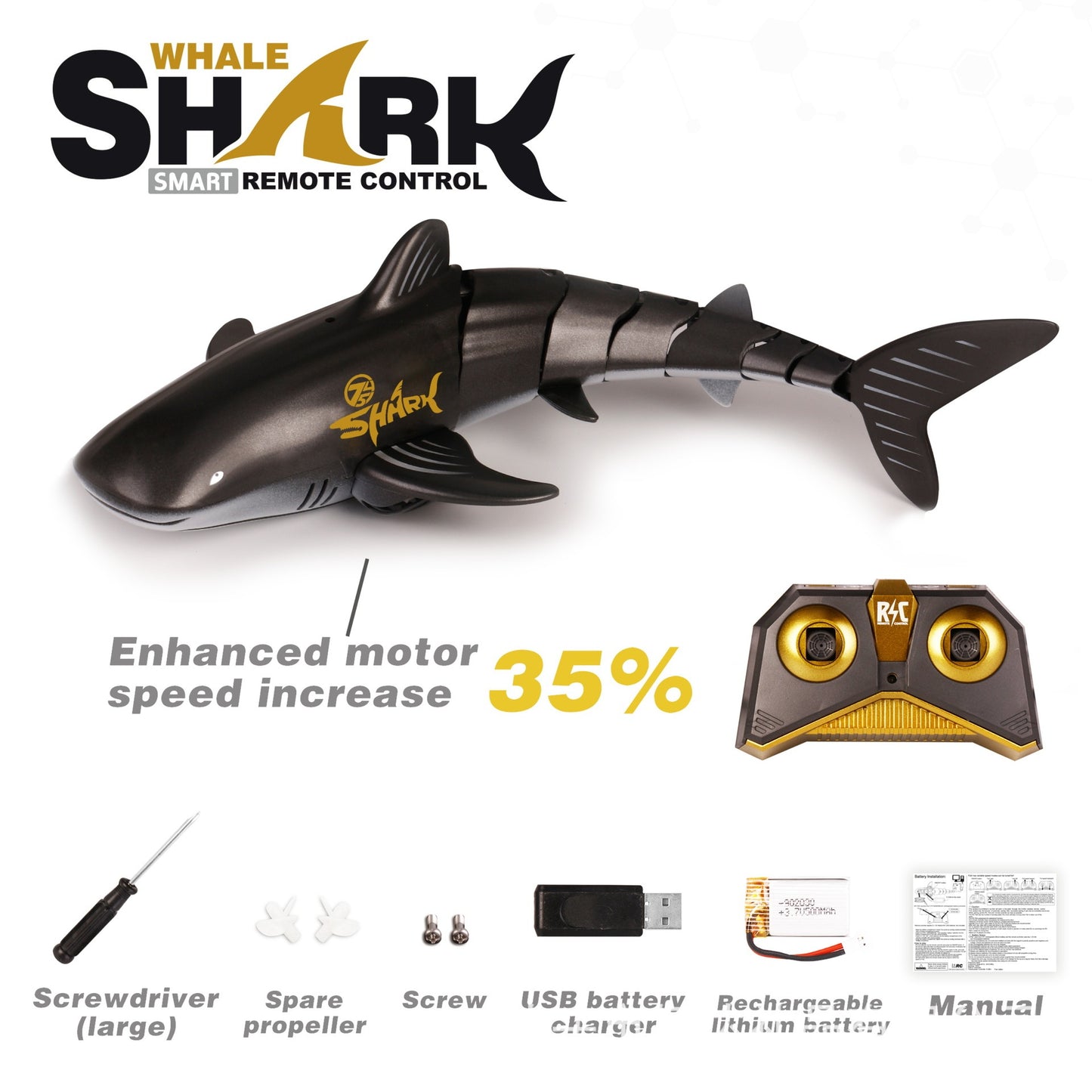 2.4G Remote Control Water Jet Shark Funny Water Spray Simulation Whale Animals Submarine Remote Control Fish